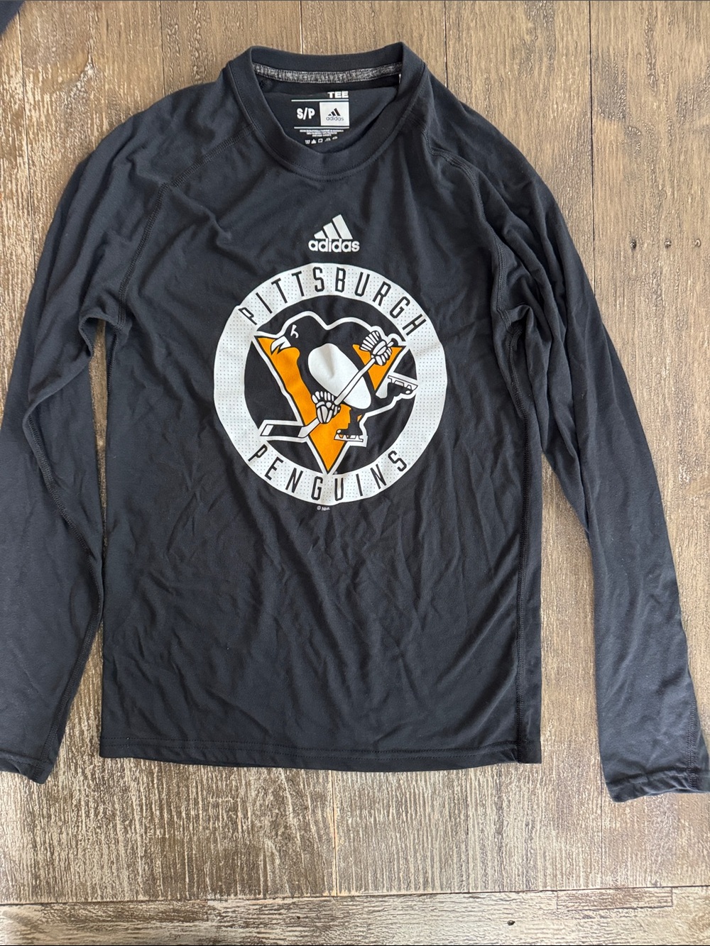 Pittsburgh Penguins Long Sleeve tee adidas adult small black shirt